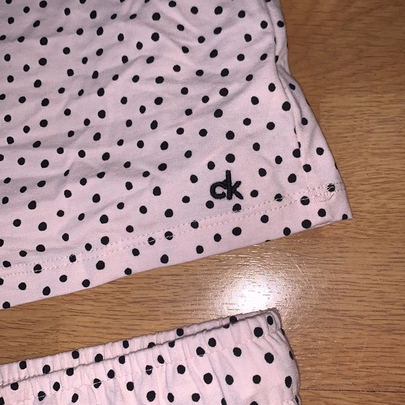 NWT Calvin Klein 2-Piece Pajama Set (Polka Dot Print), Medium, Light Pink - Picture 4 of 9